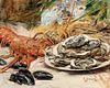 Georges Jeannin (French, 1841-1925)      Still Life with Lobsters, Oysters, and Mussels