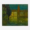 Charles Warren Eaton, Buildings at Night (Bruges, Belgium)