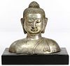 Buddha Silverplated Bronze Bust