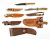 Assorted Fixed Blade Hunting Knives, Lot of Eight 