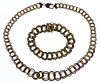 14k Gold Double Link Necklace and Bracelet