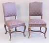 Set of eight Queen Anne style dining chairs with custom upholstery, ht. 38".