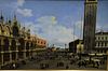 Contemporary painting (20th century), oil on canvas, city landscape, unsigned, 24" x 36".