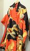 Large Chinese robe with gold threading and phoenix birds, lg. 75".