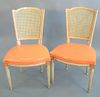 Set of six Louis XVI style chairs with naugahyde seats.
