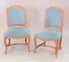 Set of eight Louis XV style upholstered side chairs, ht. 36".