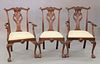 Set of eighteen mahogany Chippendale style dining chairs to include 2 armchairs and 16 side chairs, ht. 40.5"