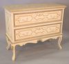Two drawer Louis XV style commode with faux marble top, ht. 35", wd. 41".