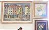 Three framed pieces to include Gino Bigiarini (b. 1927) (Bigianni) oil on canvas, city buildings, signed lower left 'Bigiarini', in painted frame, 24"