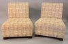 Pair of Crate and Barrel armless upholstered chairs, ht. 33", wd. 30".
