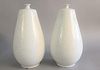 Pair of Korean porcelain covered vases, each on white ground, 20th century, ht. 14.5".