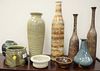Large group of pottery to include vases, bowls, large vases, black and white jar, etc., approximately twenty-five large pieces and a contemporary eart