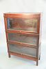 Pair of contemporary barrister bookcases, three sections each, ht. 53", wd. 35".