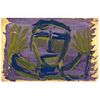 CHUCHO REYES, Rostro, Signed on front with monogram on back, Aniline and tempera on tissue paper, 19.4 x 29.1" (49.5 x 74 cm), Certificate