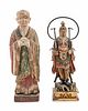 Two Polychrome Painted Wood Figures