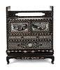 A Korean Black Lacquered and Mother-of-Pearl Inlaid 'Najeon Chilgi' Table Cabinet