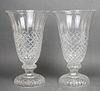 Large Cut Crystal Vases, Pair