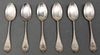W. Moir Art Nouveau Sterling Silver Tea Spoons, 6
