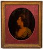 Verre Eglomise Portrait Painting in Frame