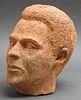 Modern Clay Sculpture, Head of Man