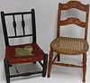 TWO ADORABLE 19TH CENTURY DOLL'S CHAIRS, TO