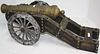 ORNATE MINIATURE BRASS CANNON ON CARRIAGE WITH