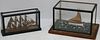 TWO SMALL LATE 19TH CENTURY SHIP MODEL DIORAMAS.