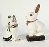 Chalkware Figures - Rabbit & Cat
