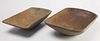 Two Early American Painted Wooden Trenchers