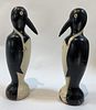 Pair of Carved and Painted Penguin Bowling Pins
