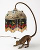 Brass Lamp with Monkey