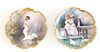 Two Signed Painted Limoges Wall Plaques - Dubois