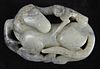Antique Carved Jade Horse and Monkey