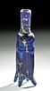 Rare Islamic Glass Molar Flask - Cobalt Blue