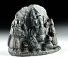 18th C. Indian Basalt Figure - Ganesh / Elephant Head