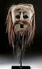 Early 20th C. Indonesian Timor Wood Mask w/ Goat Hair