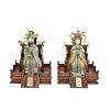 Pair of Chinese Cloisonne Emperor and Empress