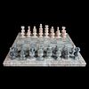 Vintage Marble and Onyx Chess Set
