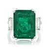 11.68-Carat Emerald and Diamond Ring