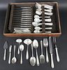 112 Piece Reed and Barton Sterling Silver Flatware Service in the "Silver Wheat" Pattern