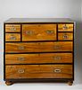 Chinese Export Camphorwood and Ebony Campaign Chest of Drawers, circa 1820