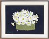 Andrew Shunney (1916-1978) Oil on Canvas “Daisies in a Wicker Basket Still Life”