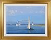 Tim Thompson Oil on Canvas "Summer in the  Sound - Steamer Nantucket Passing Brant Point Lighthouse"
