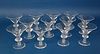 Set of 12 Signed Steuben Clear Crystal Martini Glasses
