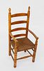 Antique Cherry and Oak Child's Ladder Back Armchair