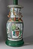 Chinese Export Famille Verte Vase Mounted as Lamp, circa 1830