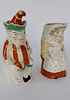 Pair of English Porcelain Punch and Judy Pitchers