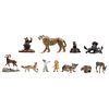 Lot of Miniature Animals, 20th century, Hand-painted bronze and pewter castings. Pieces: 11.