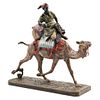 Arabian Rider with Camel, Europe, 19th century, Patinated bronze. Sealed: "Franz Bergman".