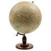 Globe, France, Early 20th century, GIRARD, BARRÉRE ET THOMAS, Made of cardboard on a wooden base.